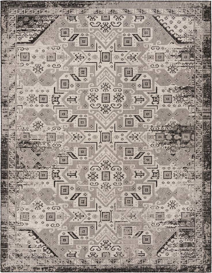 Detail image of 10' x 14' Easy-Clean Aztec Indoor / Outdoor Rug