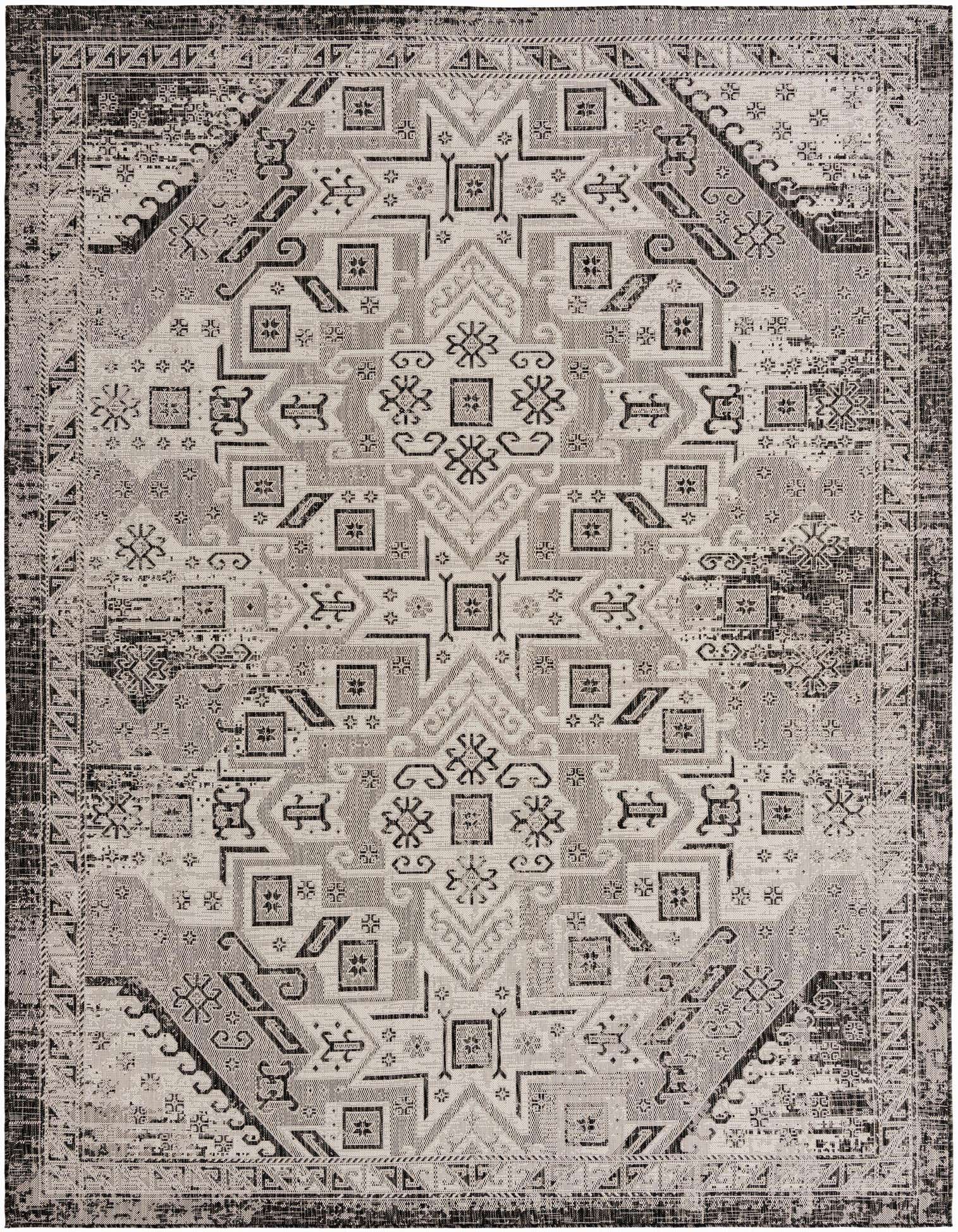 9' x 12' Easy-Clean Aztec Indoor / Outdoor Rug