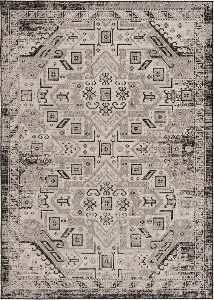 7' 10 x 11' Easy-Clean Aztec Indoor / Outdoor Rug
