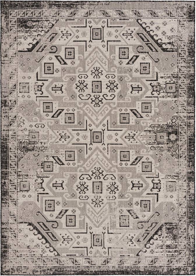Detail image of 7' 10 x 11' Easy-Clean Aztec Indoor / Outdoor Rug