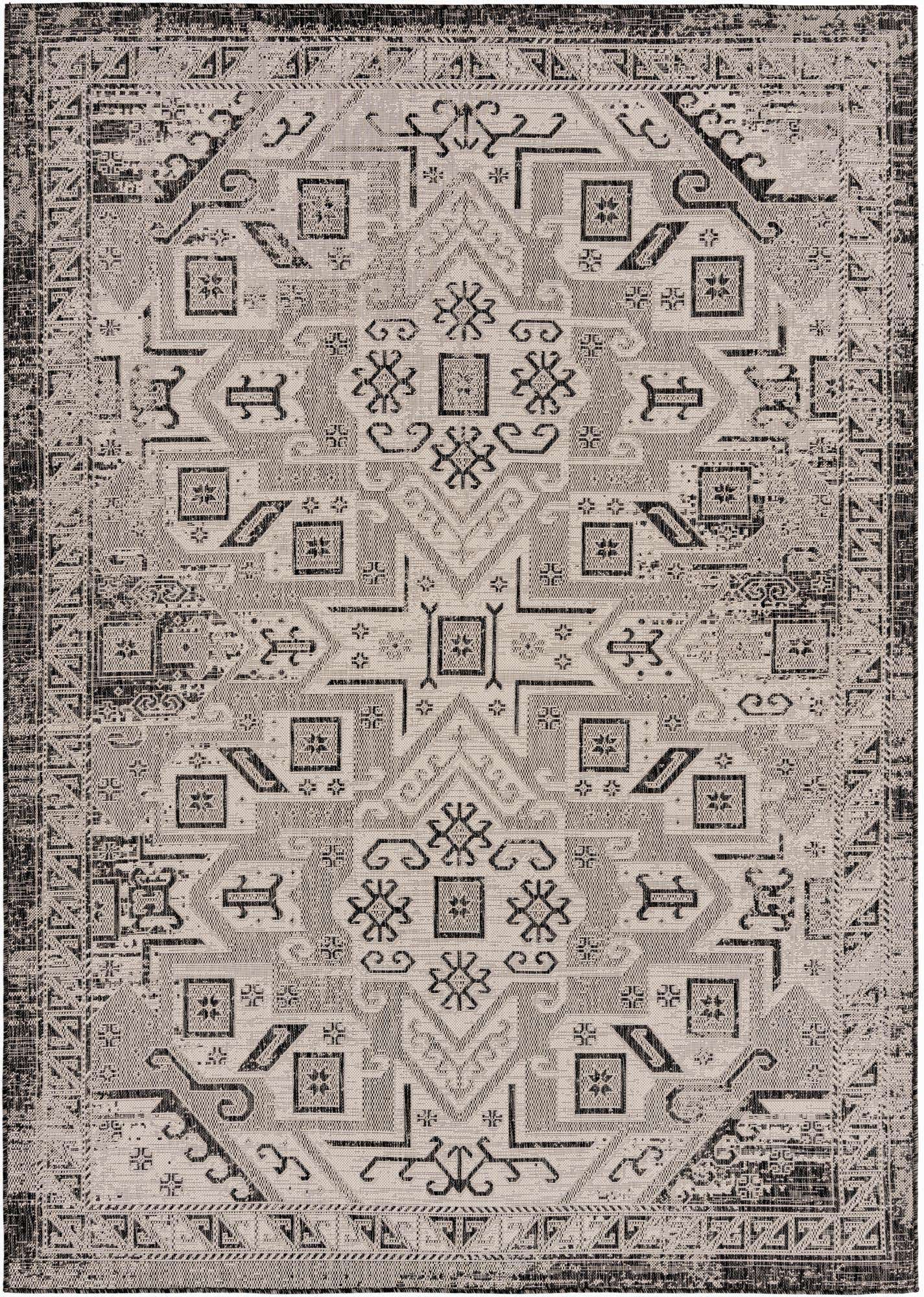 7' x 10' Easy-Clean Aztec Indoor / Outdoor Rug