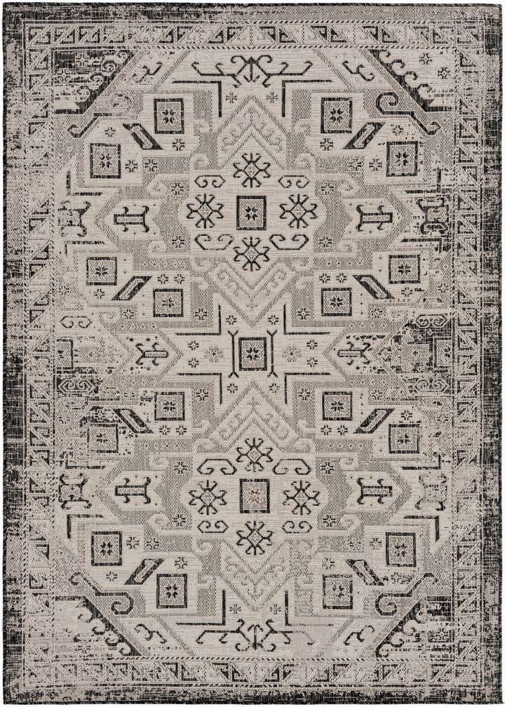 6' x 9' Easy-Clean Aztec Indoor / Outdoor Rug