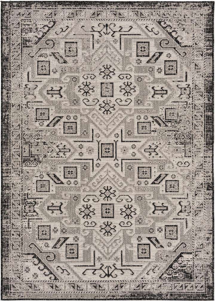 5' 3 x 8' Easy-Clean Aztec Indoor / Outdoor Rug