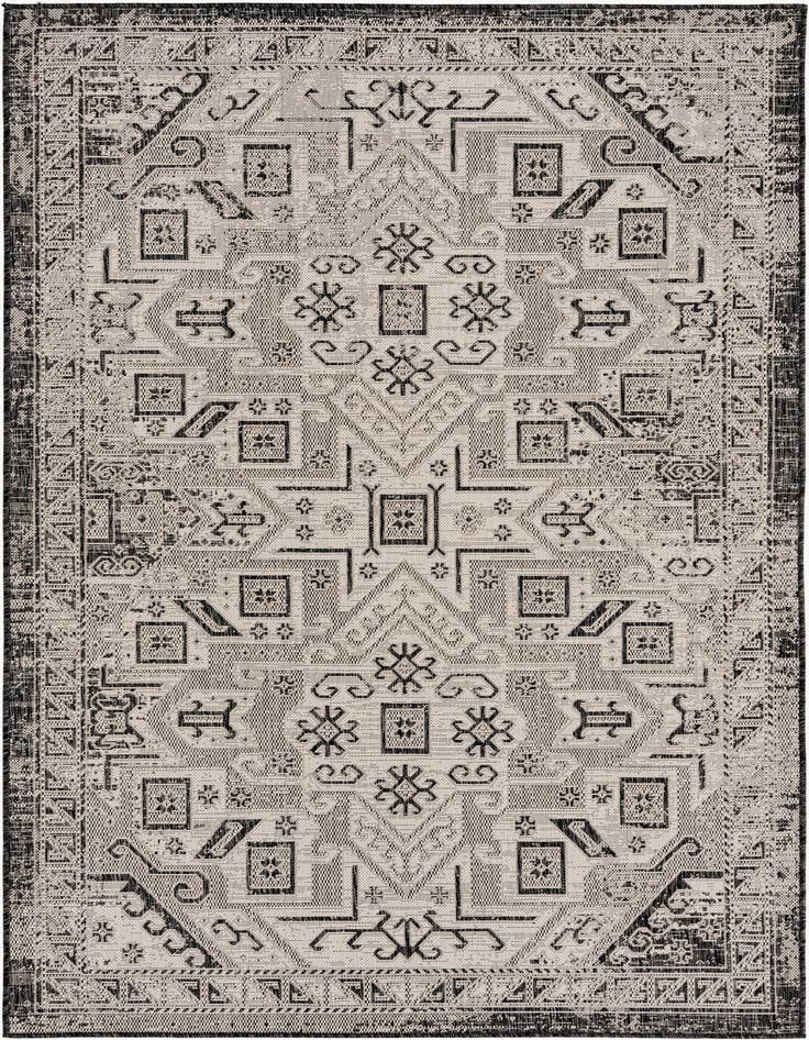 Detail image of 5' 3 x 8' Easy-Clean Aztec Indoor / Outdoor Rug