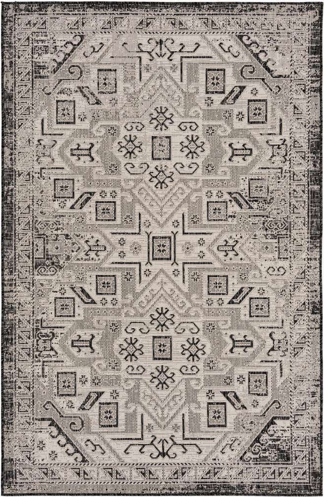 5' 3 x 8' Easy-Clean Aztec Indoor / Outdoor Rug