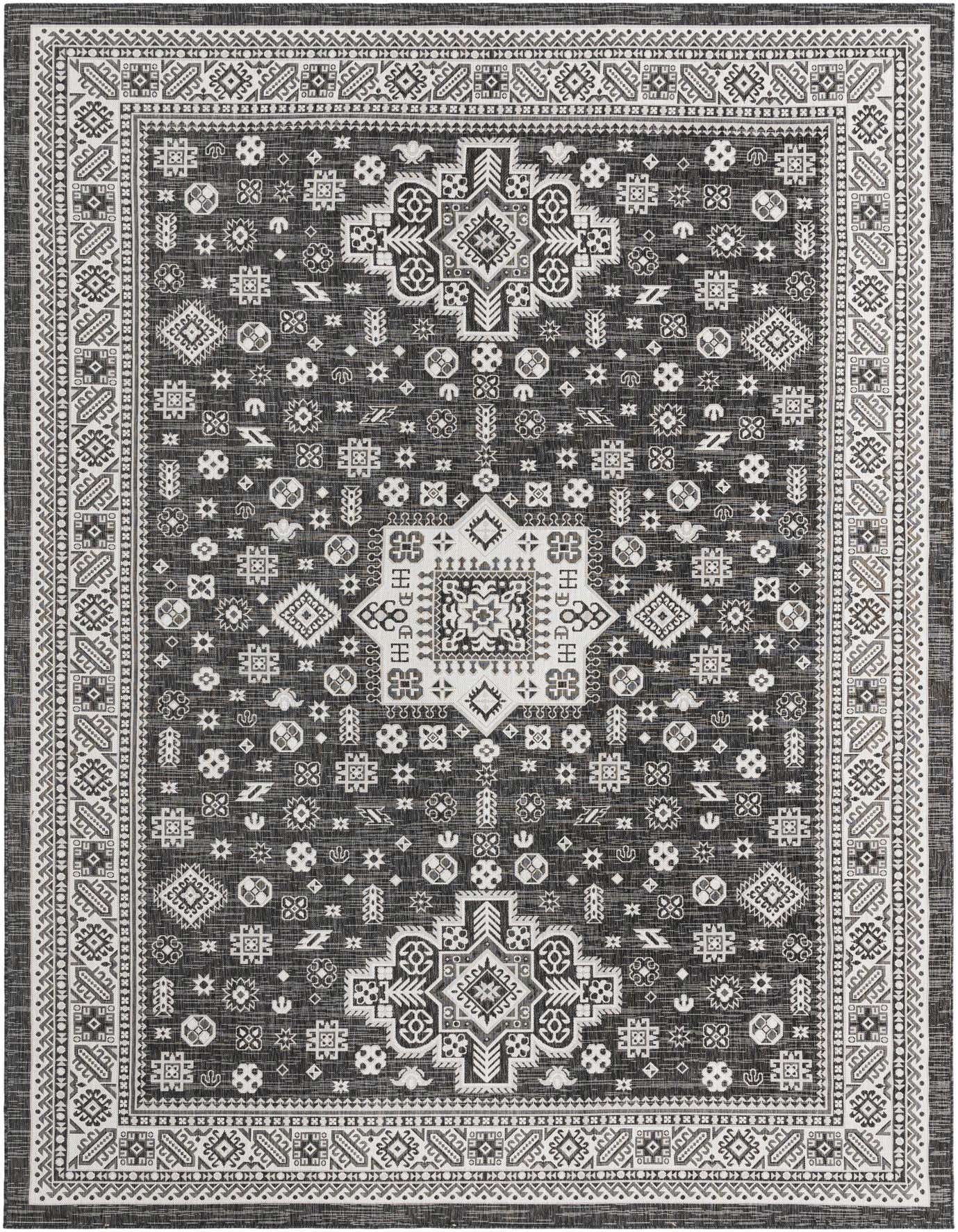 10' x 14' Easy-Clean Aztec Indoor / Outdoor Rug