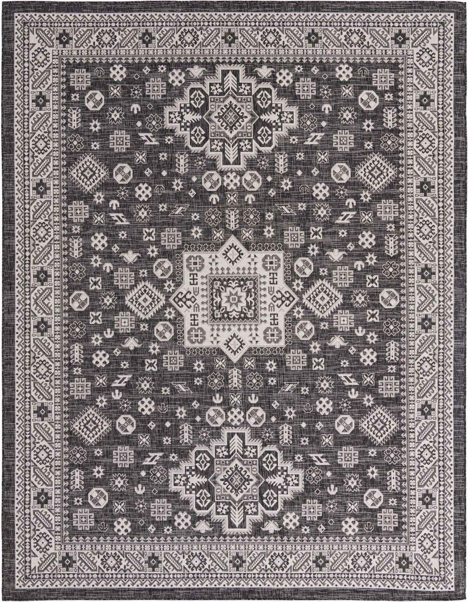 10' x 13' Easy-Clean Aztec Indoor / Outdoor Rug