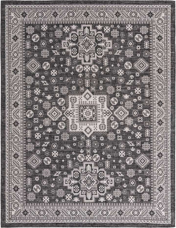 10' x 13' Easy-Clean Aztec Indoor / Outdoor Rug