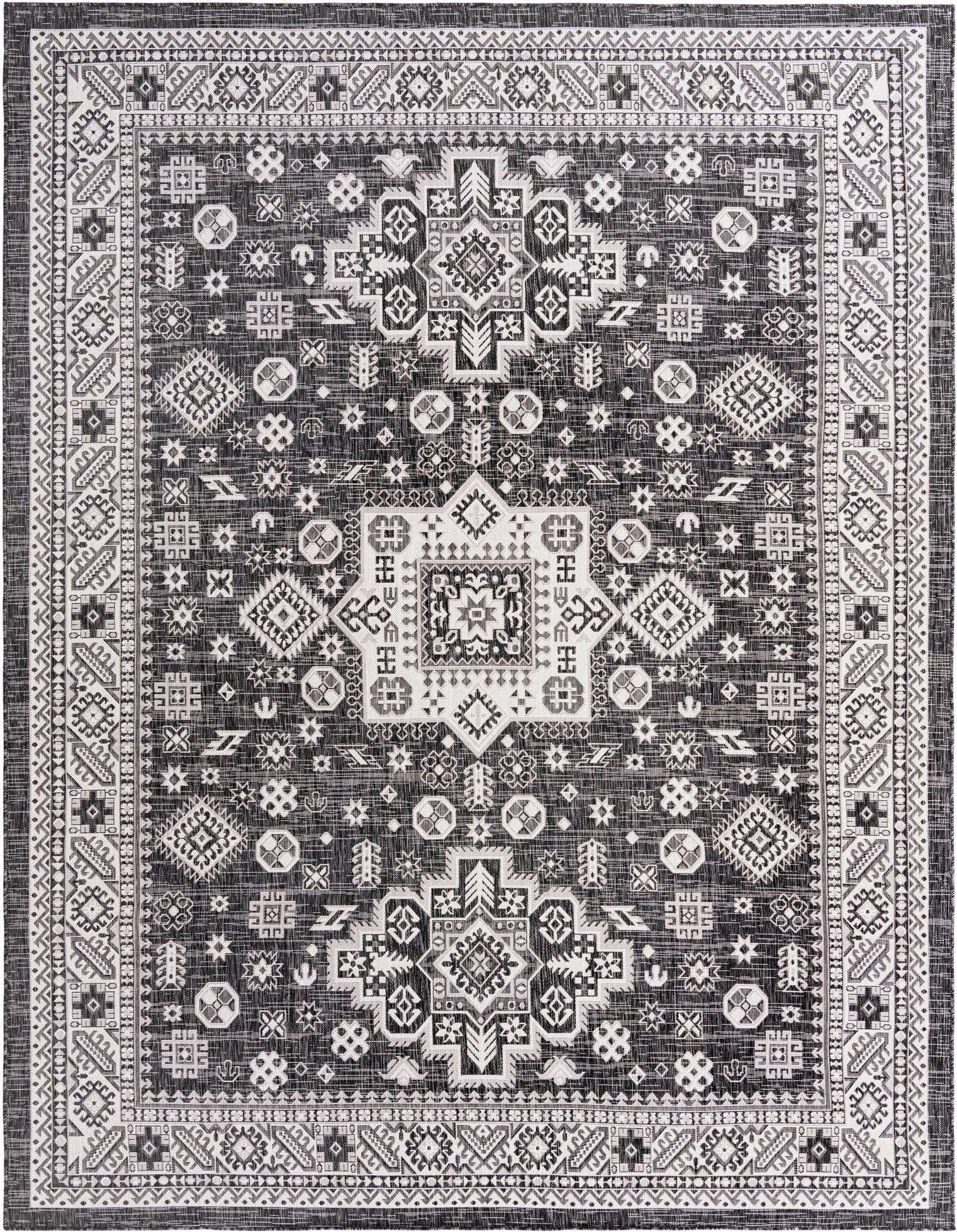 9' x 12' Easy-Clean Aztec Indoor / Outdoor Rug