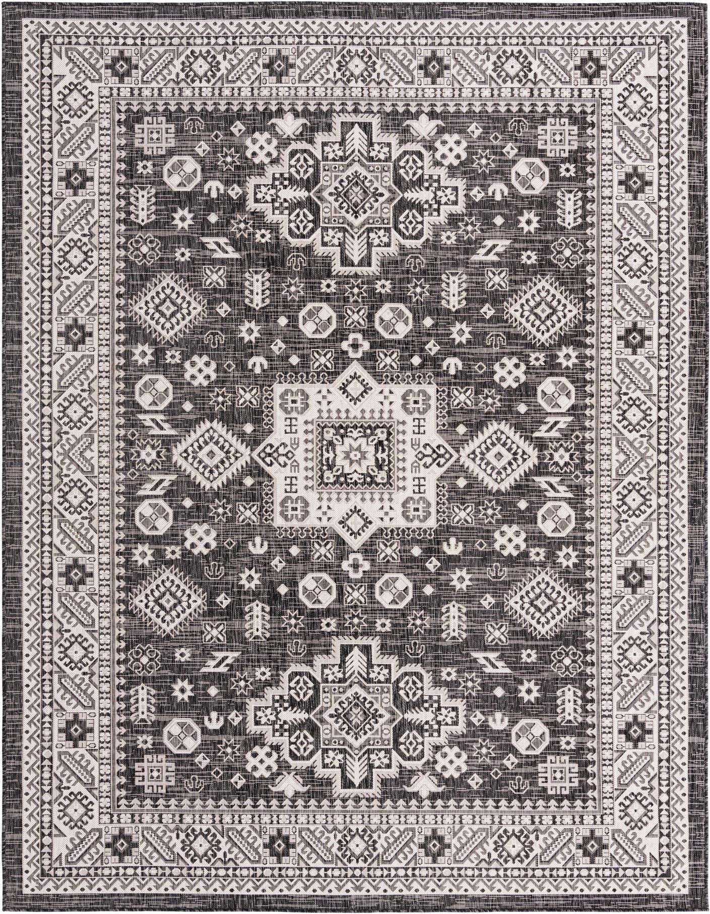 7' 10 x 11' Easy-Clean Aztec Indoor / Outdoor Rug