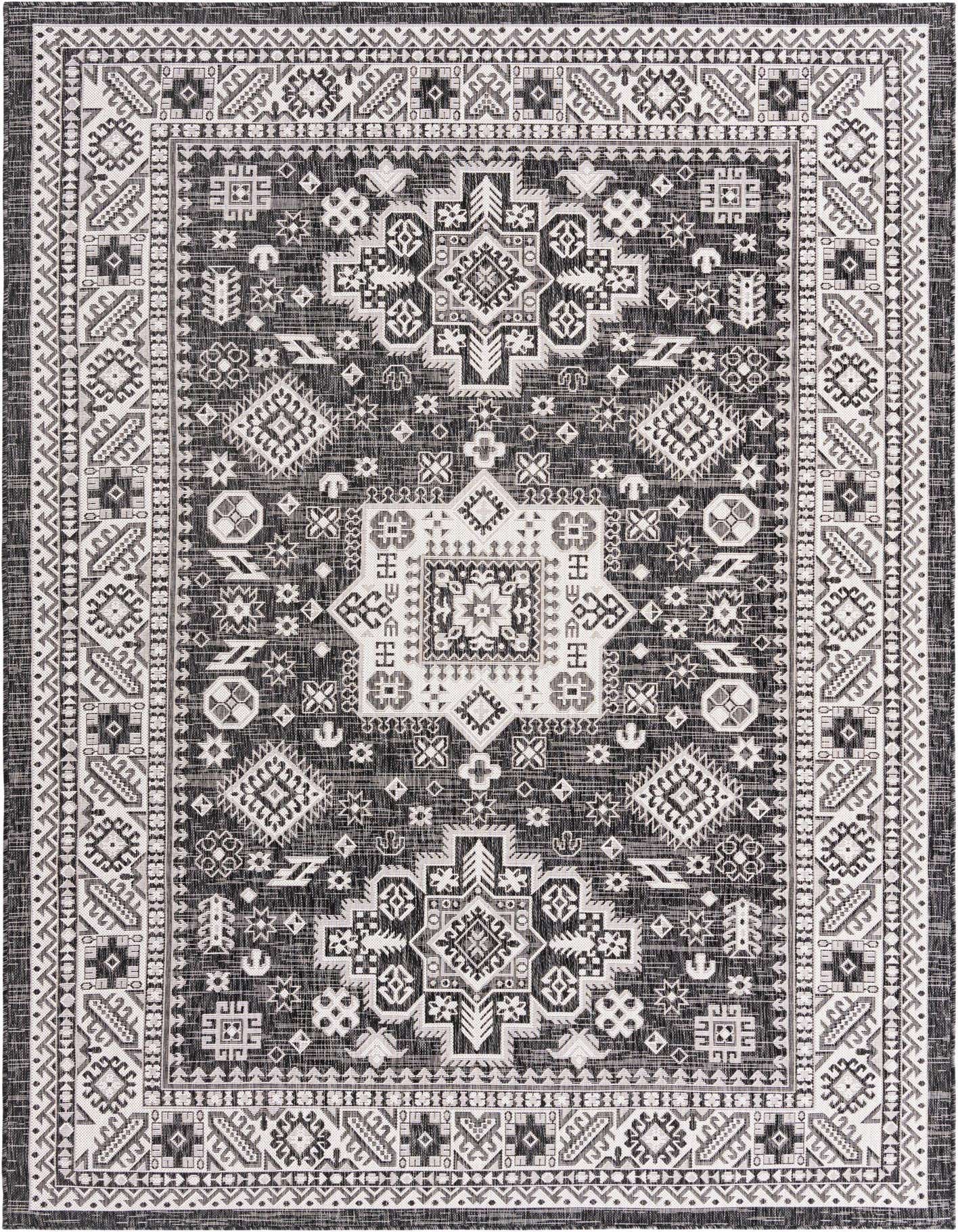 7' x 10' Easy-Clean Aztec Indoor / Outdoor Rug