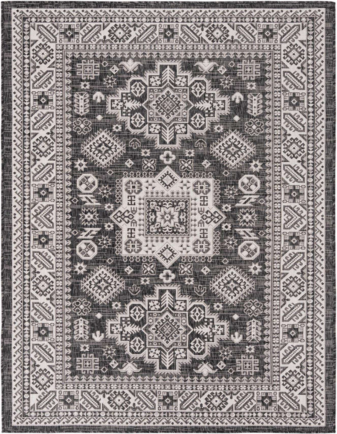 5' 3 x 8' Easy-Clean Aztec Indoor / Outdoor Rug