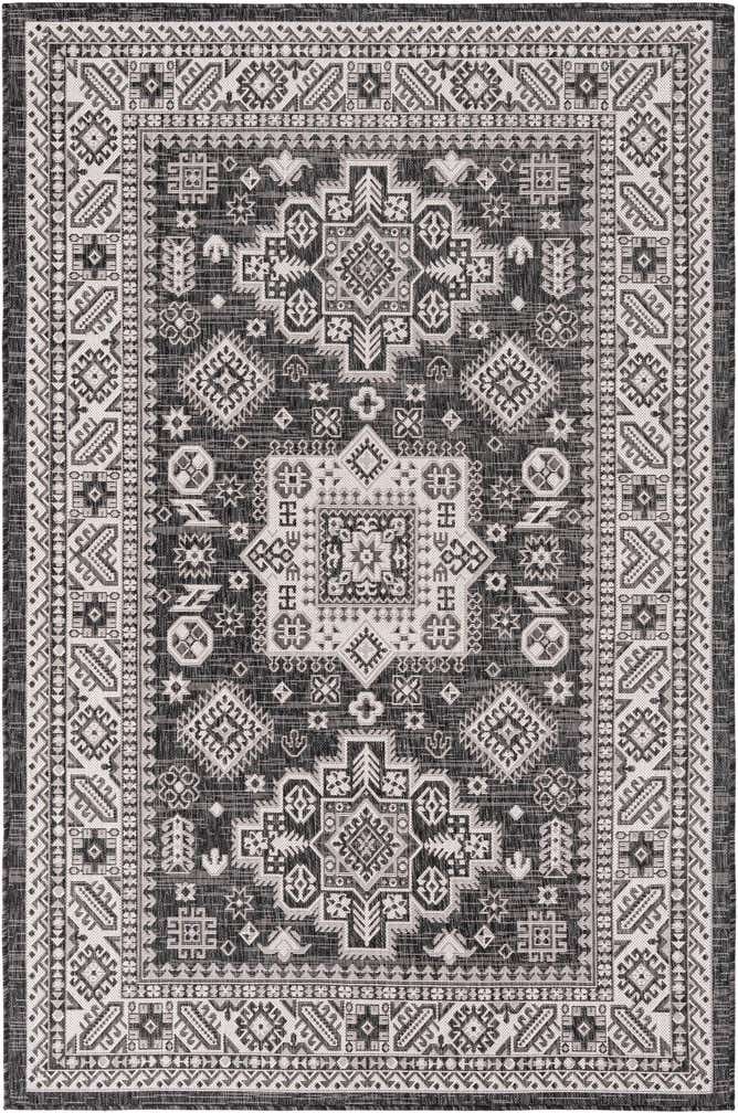 5' 3 x 8' Easy-Clean Aztec Indoor / Outdoor Rug