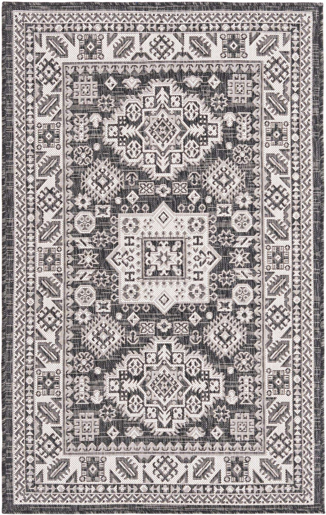 3' x 5' 3 Easy-Clean Aztec Indoor / Outdoor Rug