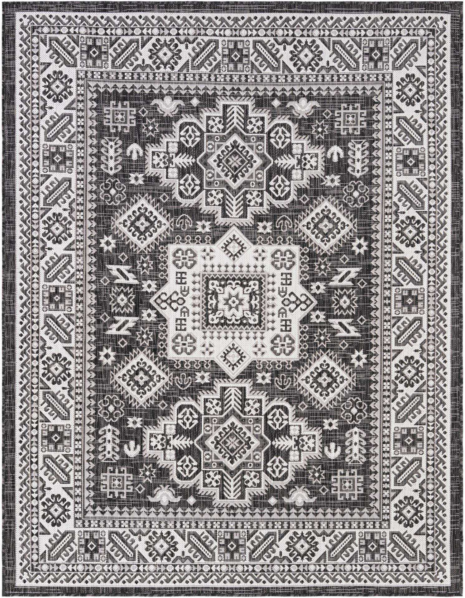 5' 3 x 7' Easy-Clean Aztec Indoor / Outdoor Rug