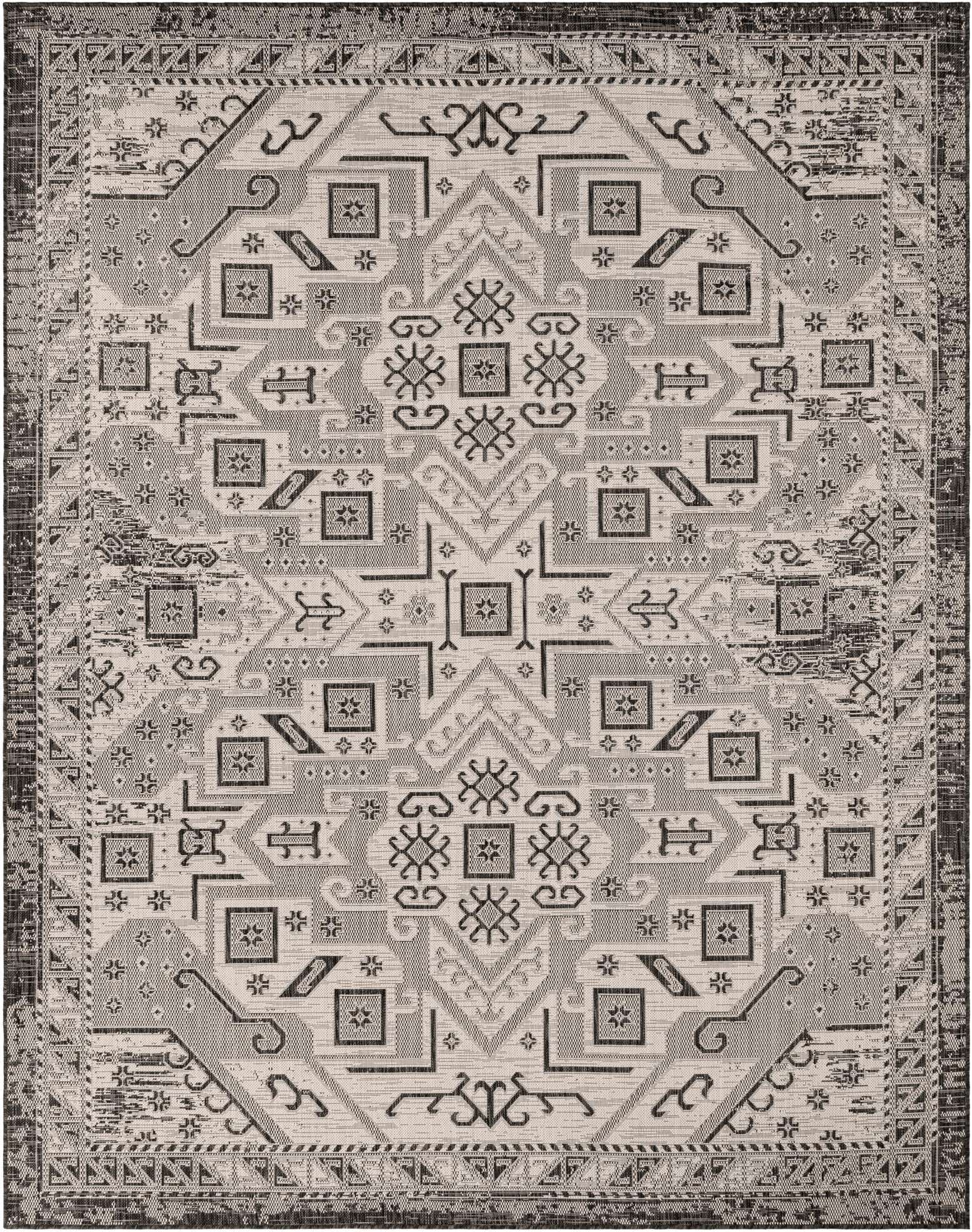 7' 10 x 10' Easy-Clean Aztec Indoor / Outdoor Rug