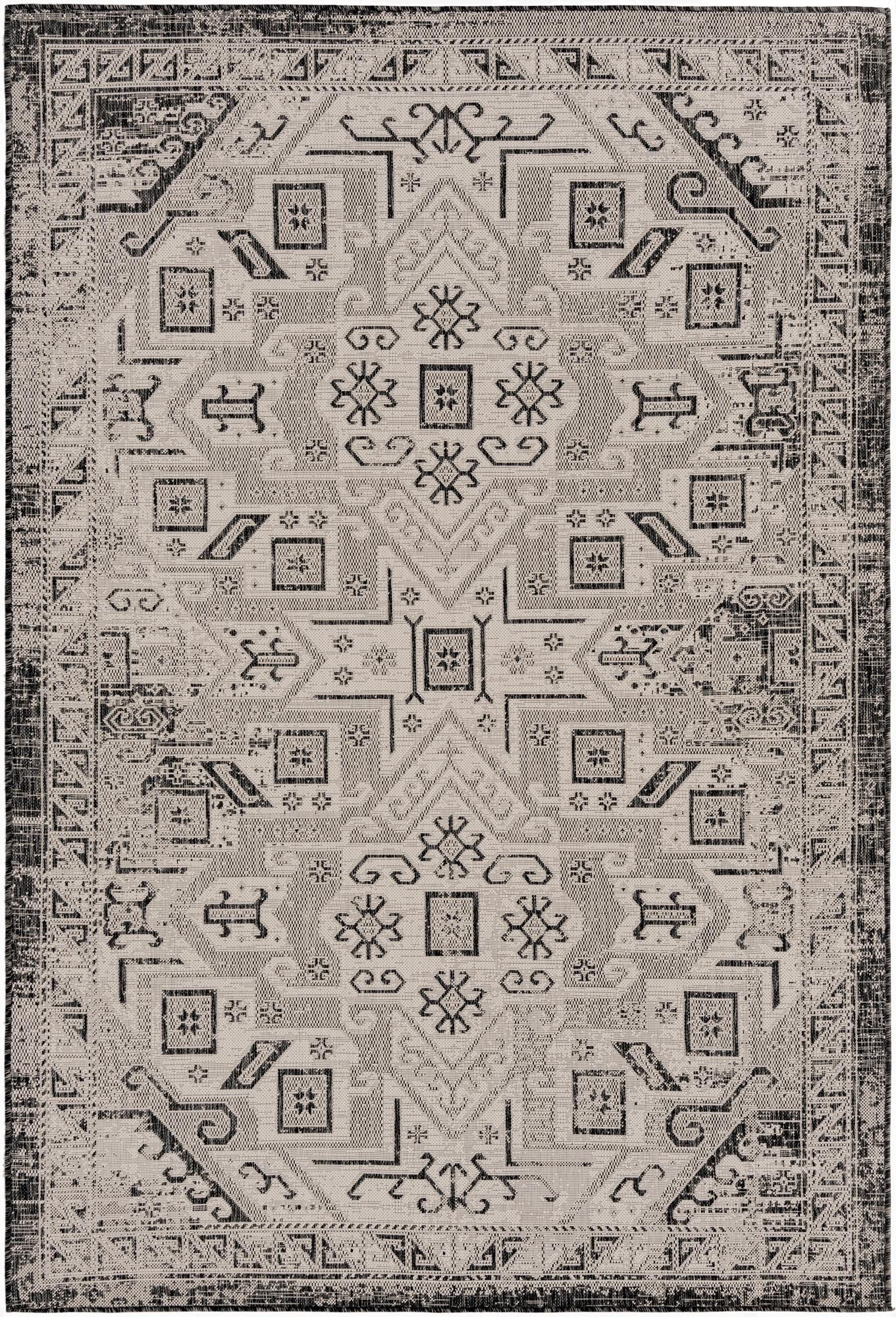 6' x 9'  Washable Aztec Indoor / Outdoor Rug