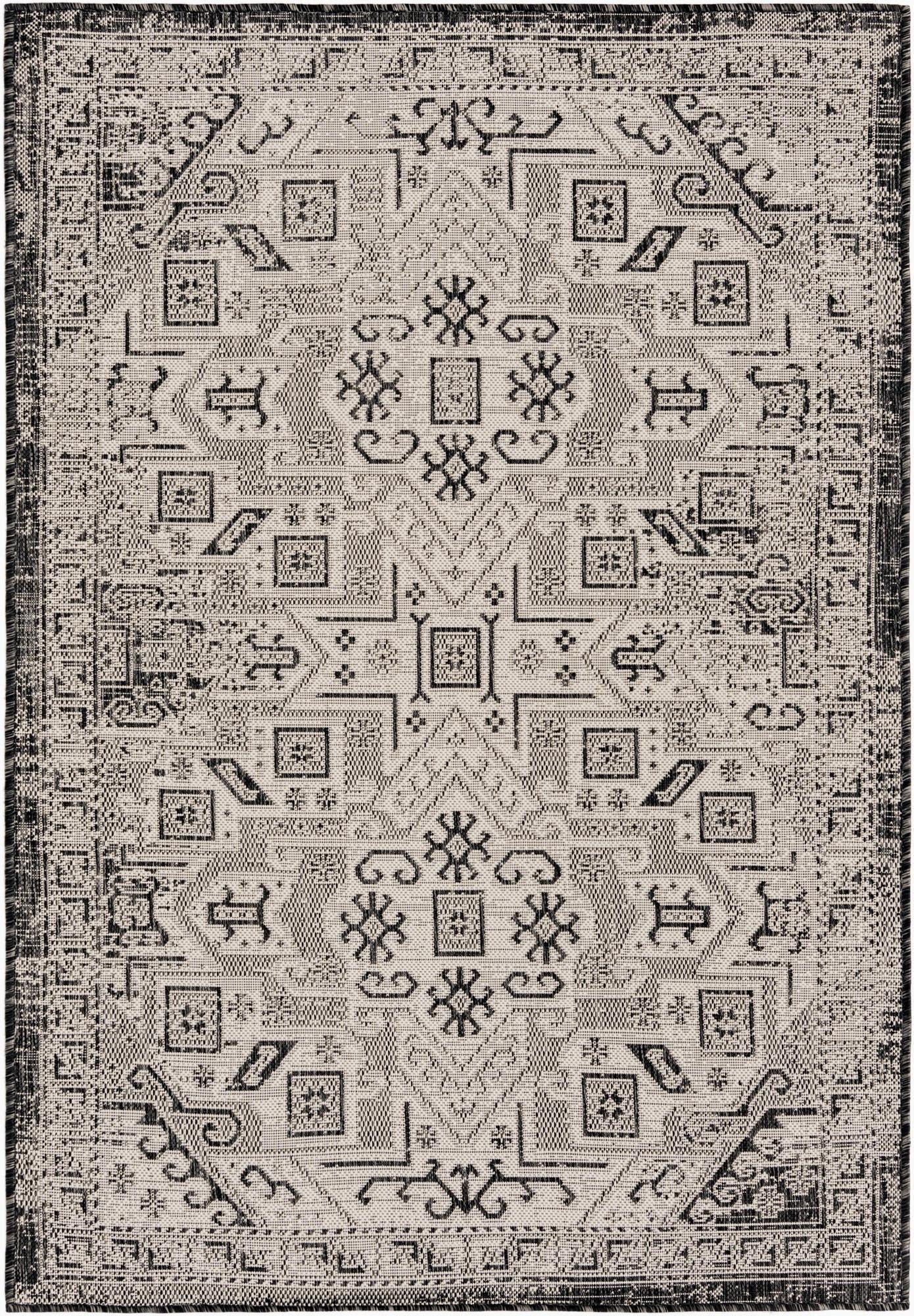4' x 6'  Washable Aztec Indoor / Outdoor Rug