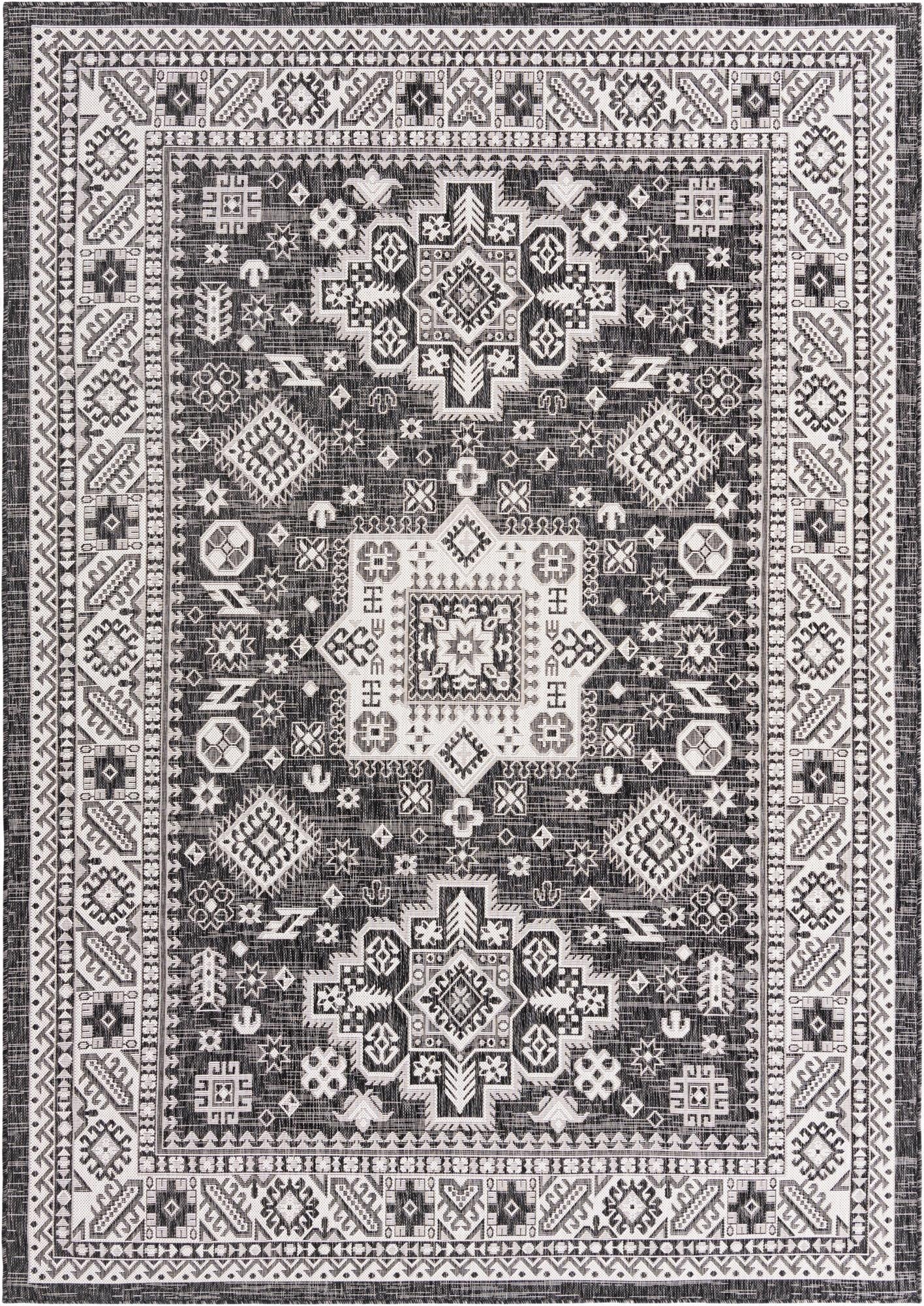 Primary image 7' x 10'  Washable Aztec Indoor / Outdoor Rug