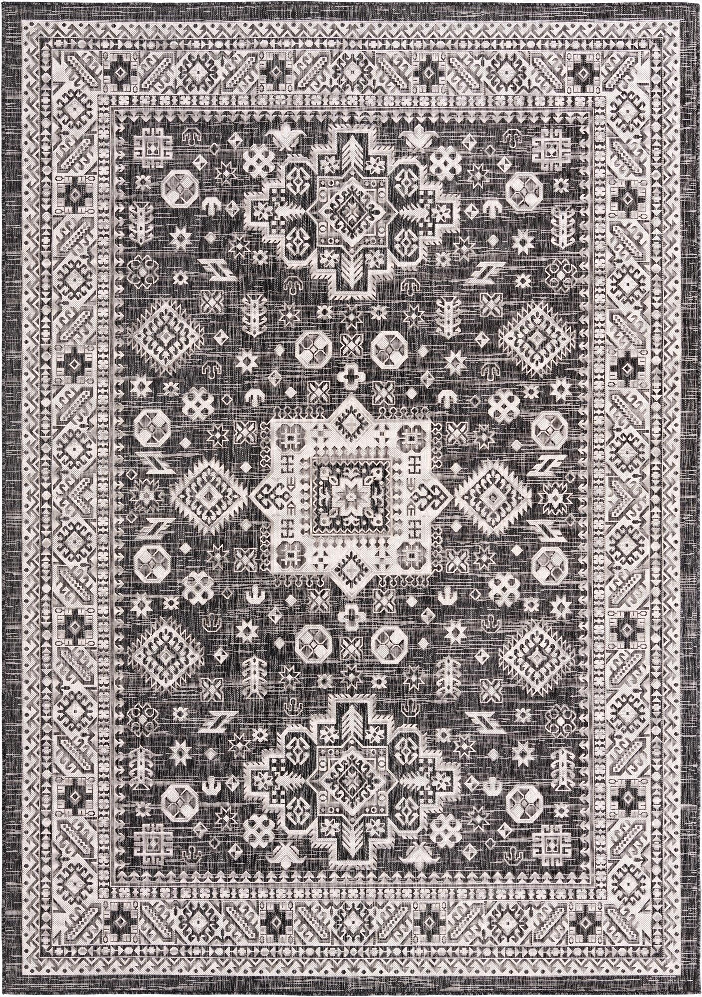 Primary image 7' 10 x 11'  Washable Aztec Indoor / Outdoor Rug
