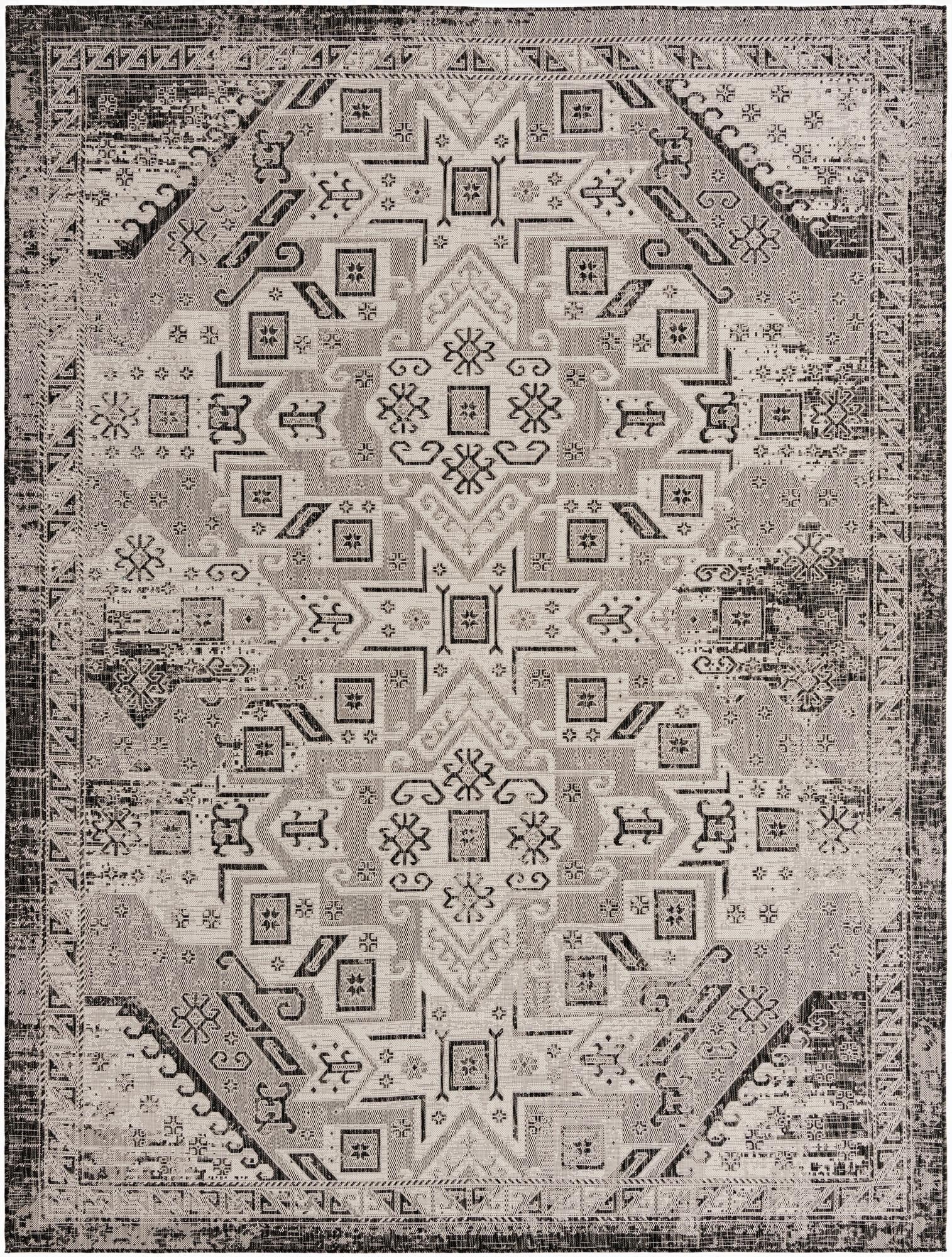 9' x 12'  Washable Aztec Indoor / Outdoor Rug