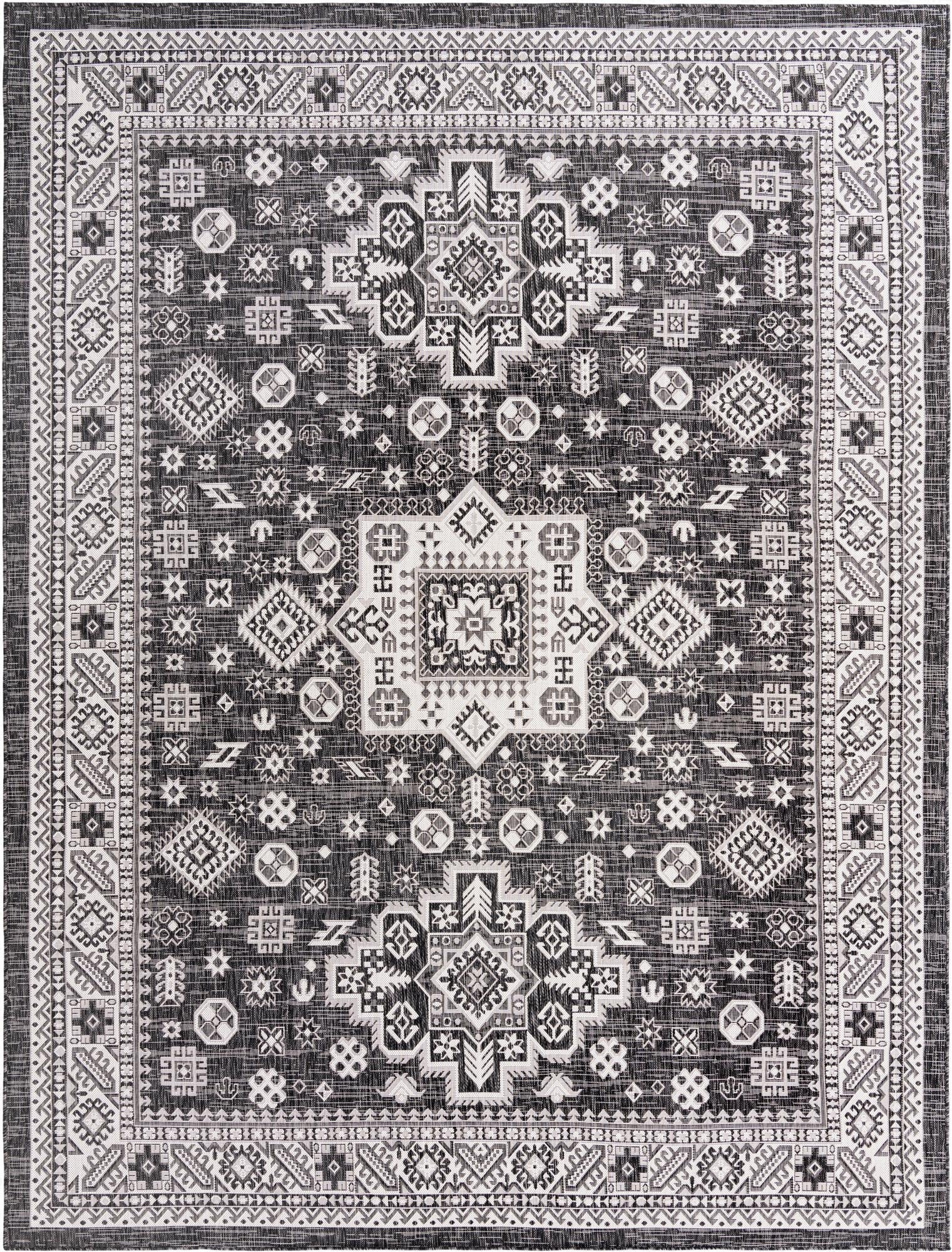 9' x 12'  Washable Aztec Indoor / Outdoor Rug