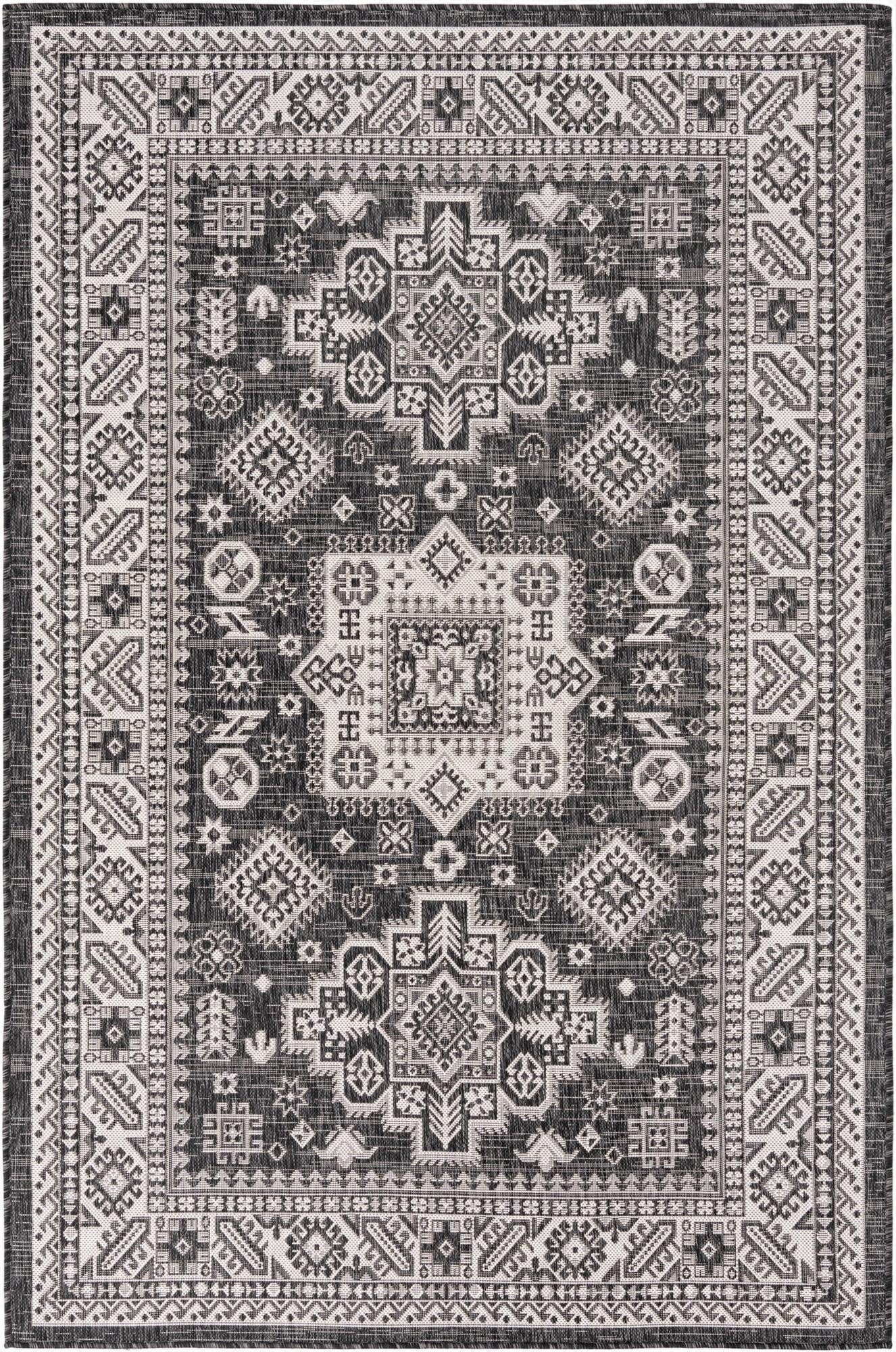 Primary image 5' 3 x 8'  Washable Aztec Indoor / Outdoor Rug