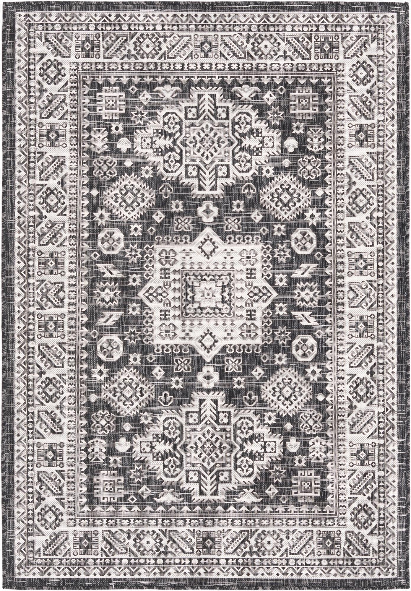 Primary image 4' x 6'  Washable Aztec Indoor / Outdoor Rug