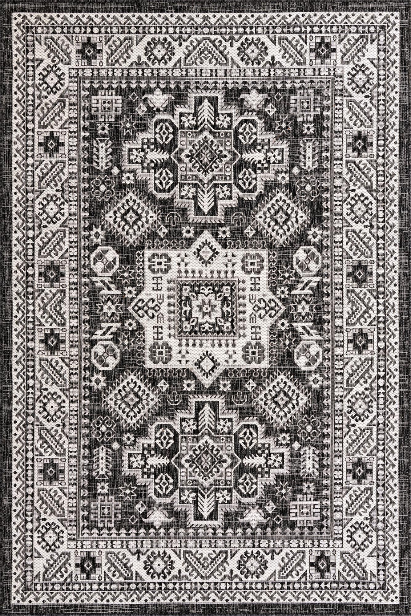 Primary image 6' x 9'  Washable Aztec Indoor / Outdoor Rug