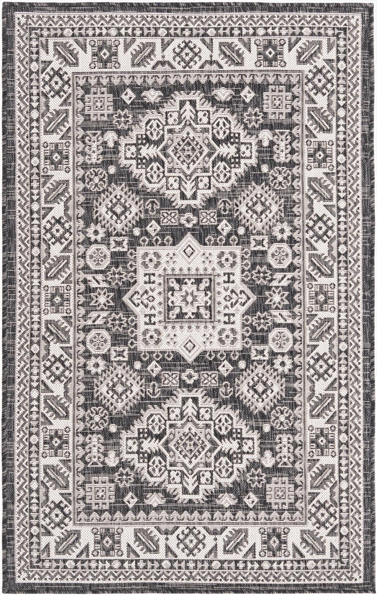 Primary image 3' x 5' 3  Washable Aztec Indoor / Outdoor Rug