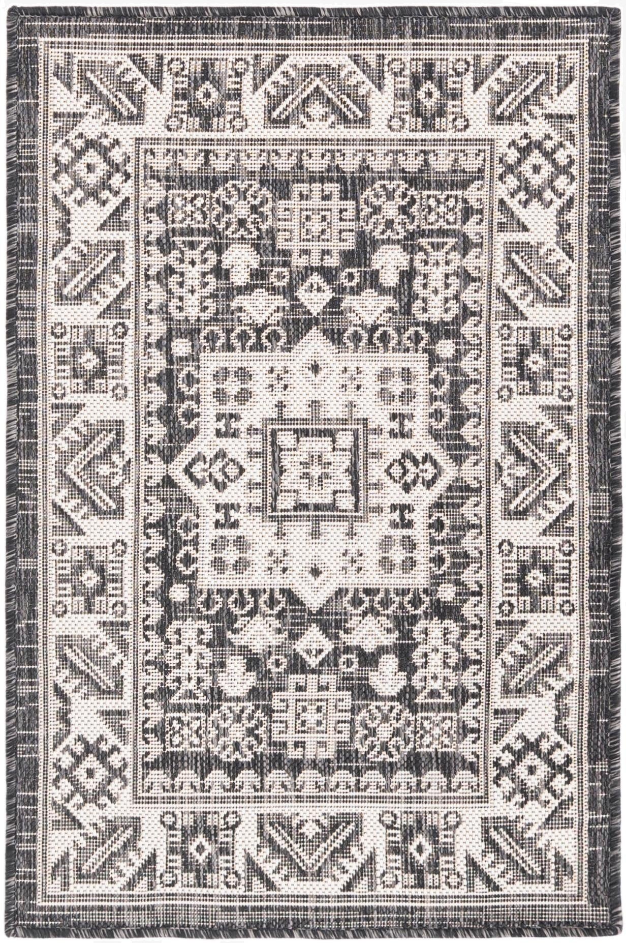 Primary image 2' x 3'  Washable Aztec Indoor / Outdoor Rug