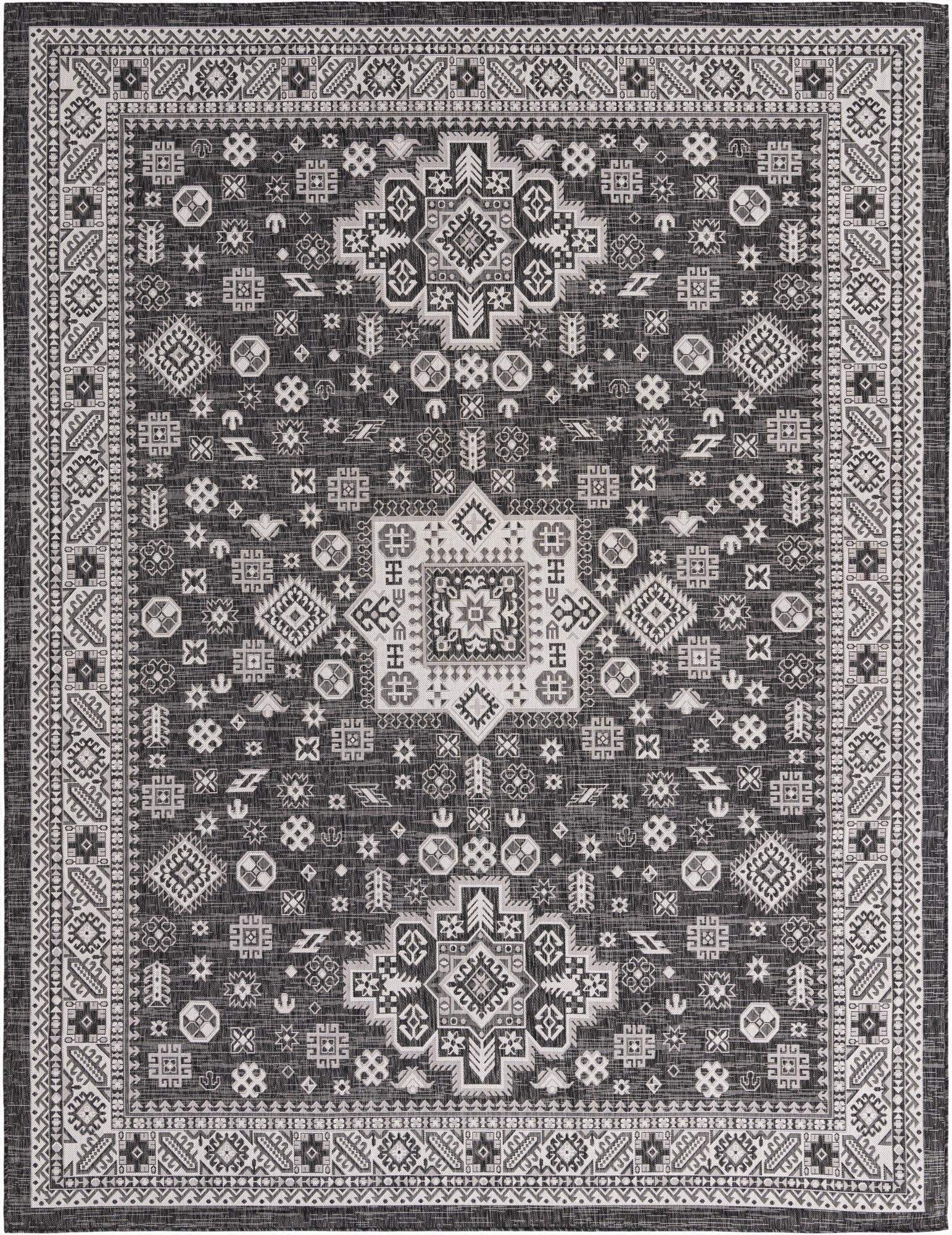 Primary image 10' x 13'  Washable Aztec Indoor / Outdoor Rug