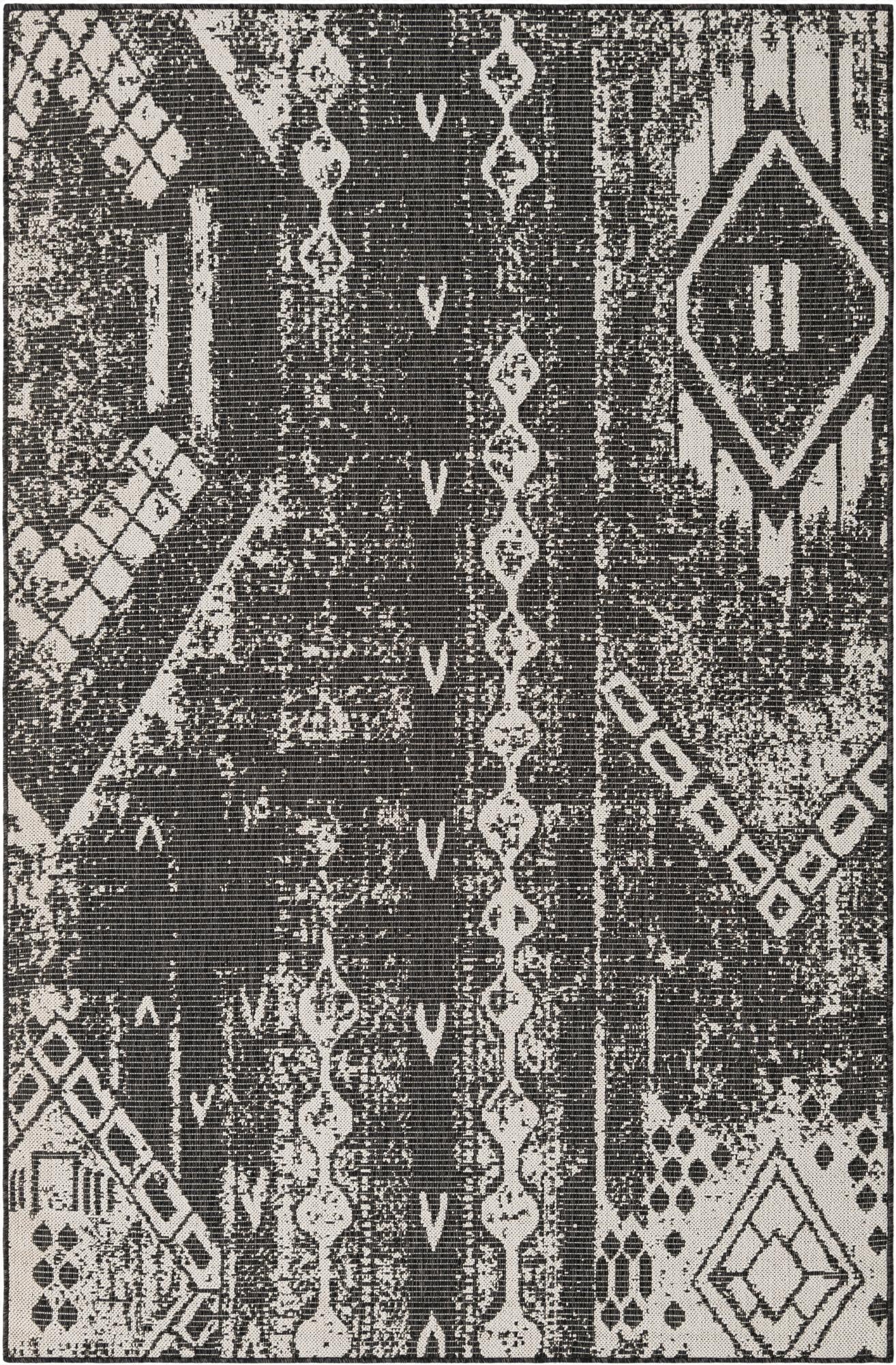 5' 3 x 8'  Washable Bohemian Indoor / Outdoor Rug