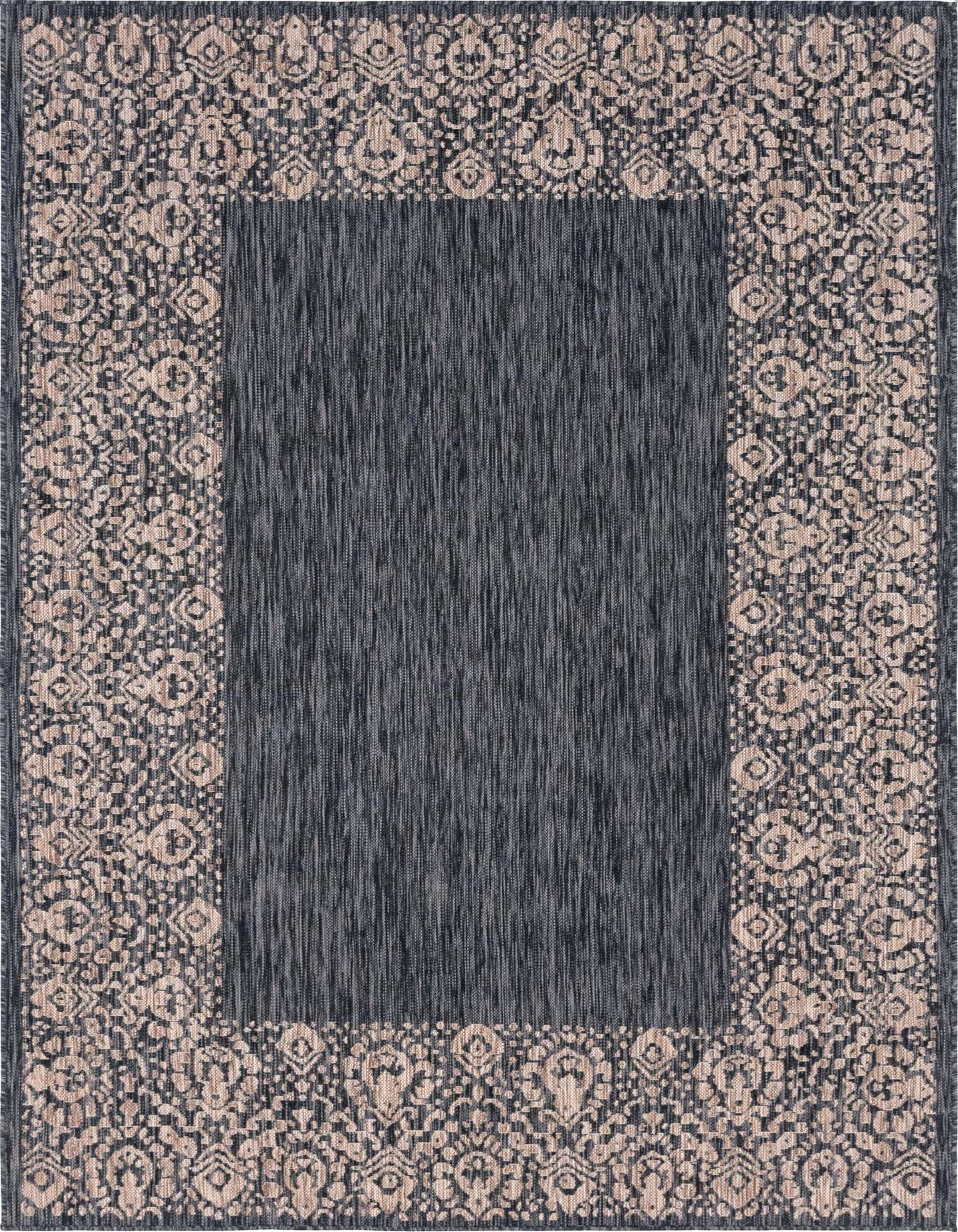 7' 10 x 11' Easy-Clean Border Indoor / Outdoor Rug