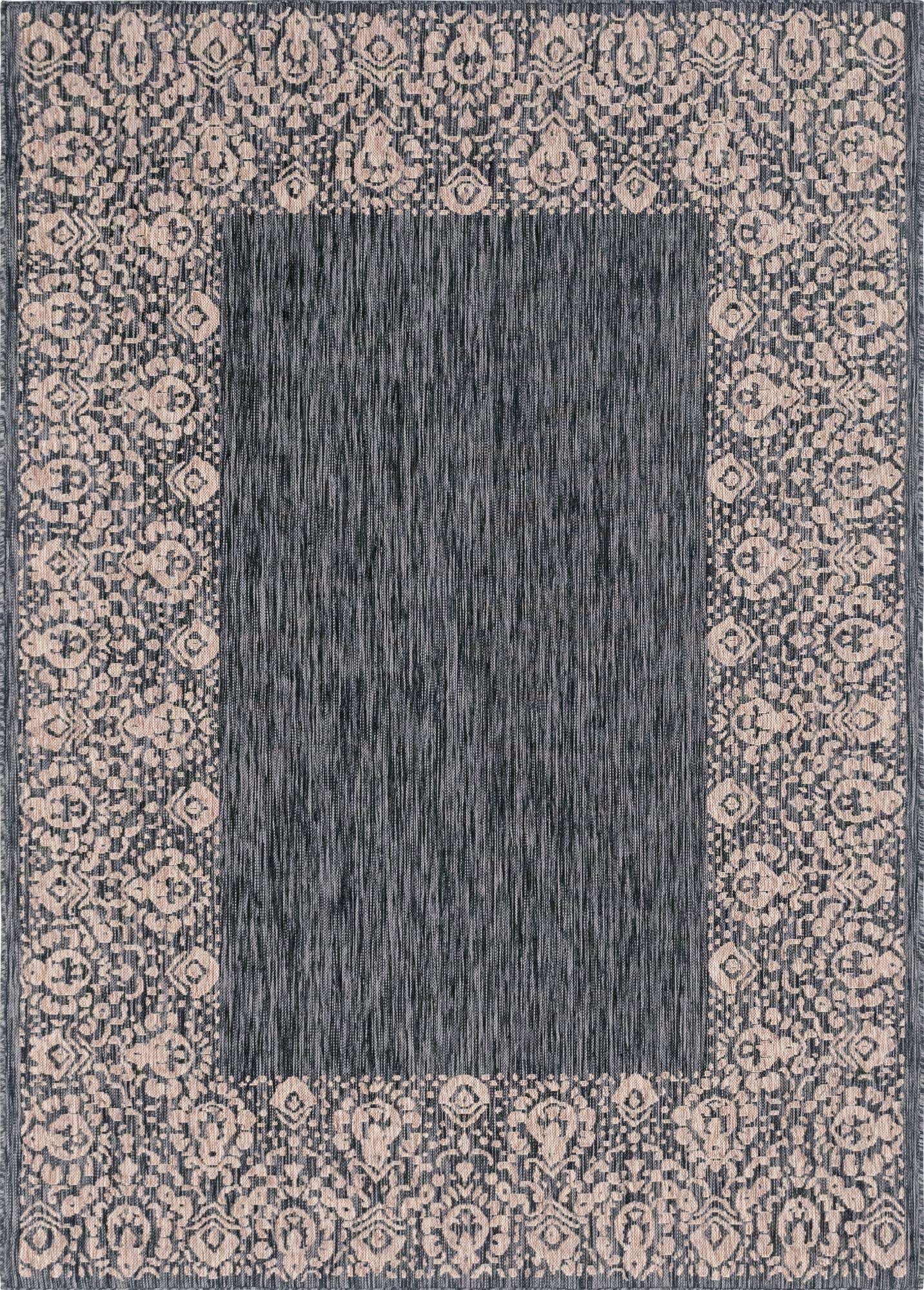 7' x 10' Easy-Clean Border Indoor / Outdoor Rug