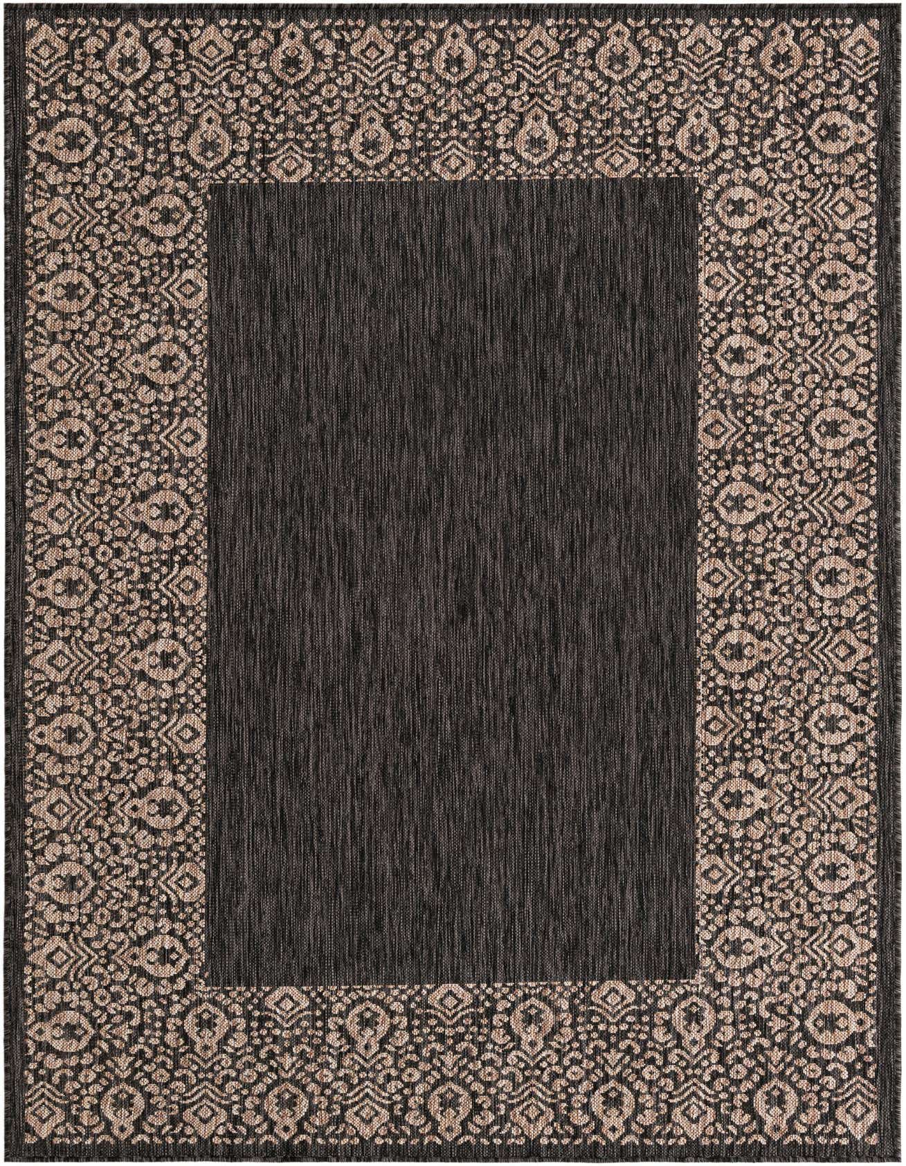 5' 3 x 8' Easy-Clean Border Indoor / Outdoor Rug