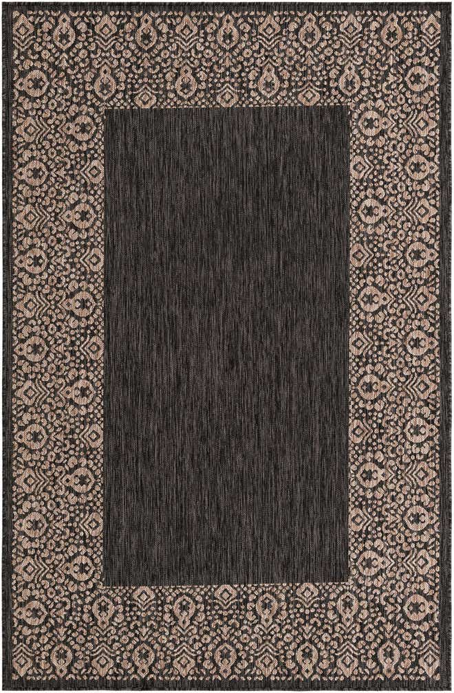 5' 3 x 8' Easy-Clean Border Indoor / Outdoor Rug