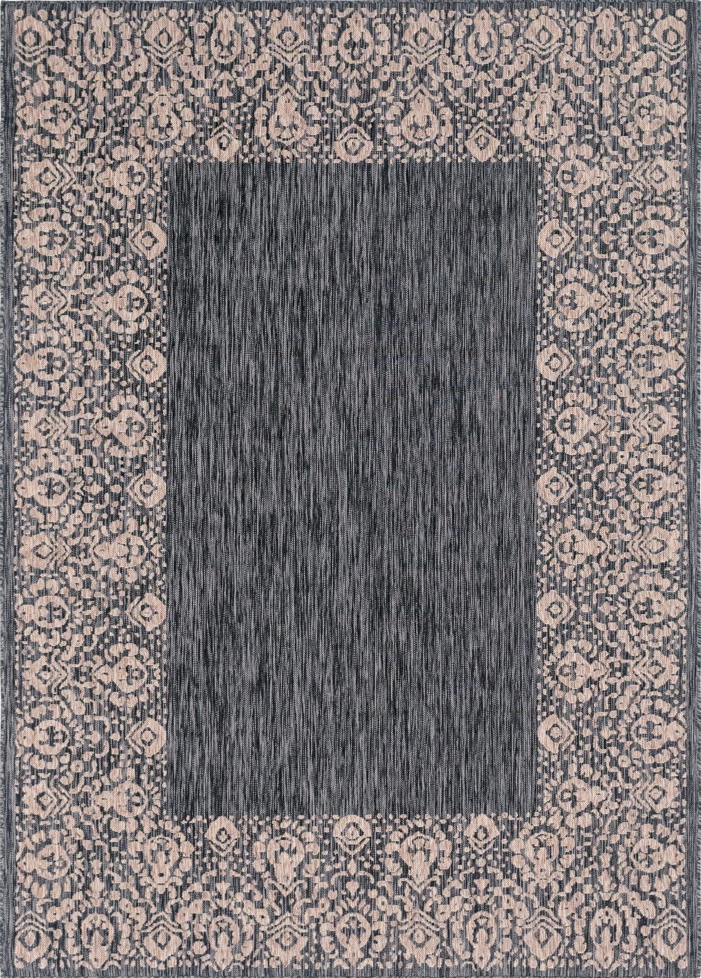 7' x 10'  Washable Border Indoor / Outdoor Rug