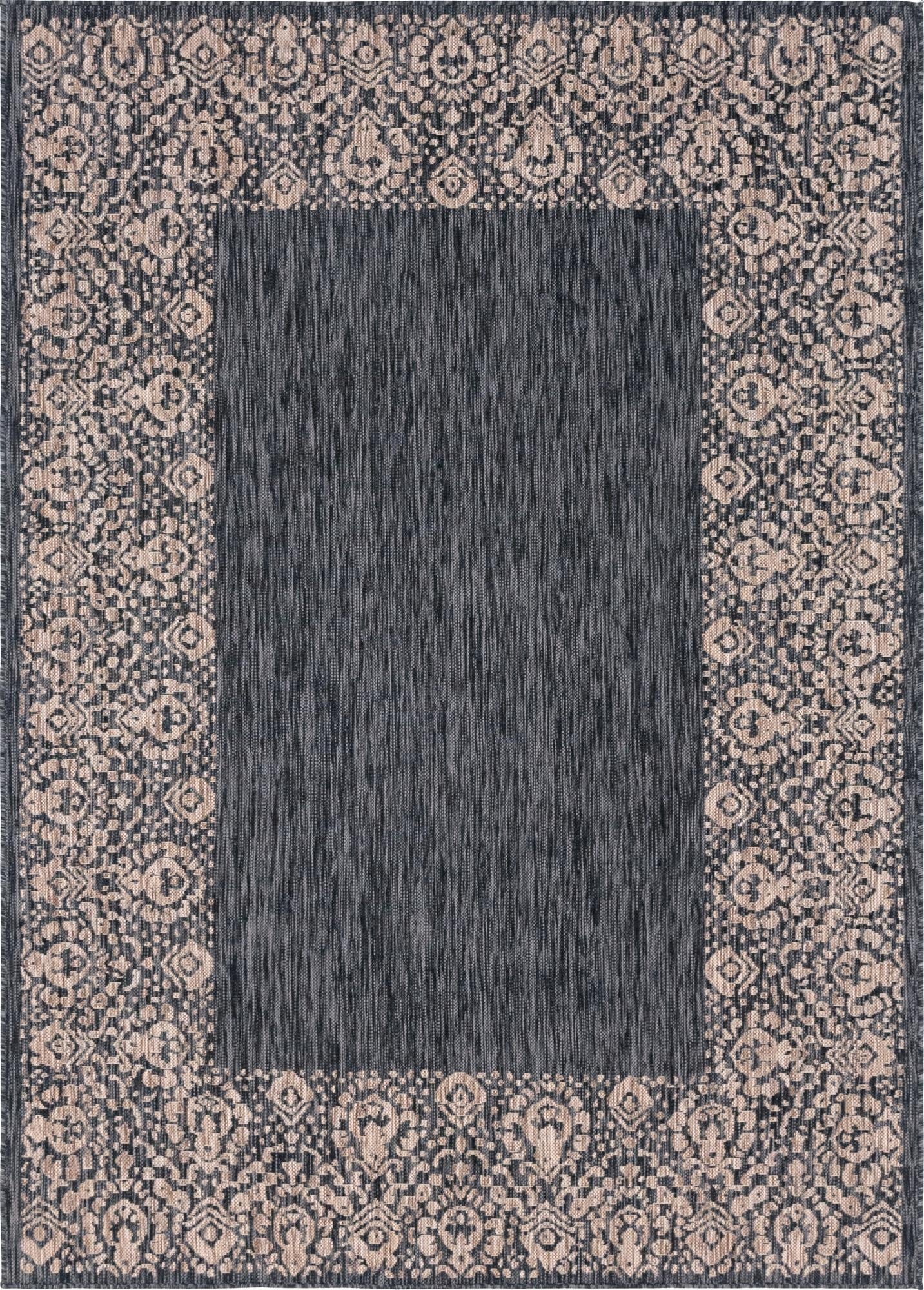 7' 10 x 11'  Washable Border Indoor / Outdoor Rug