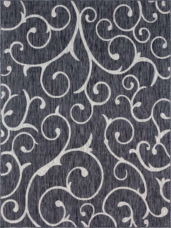 9' x 12' Easy-Clean Botanical Indoor / Outdoor Rug