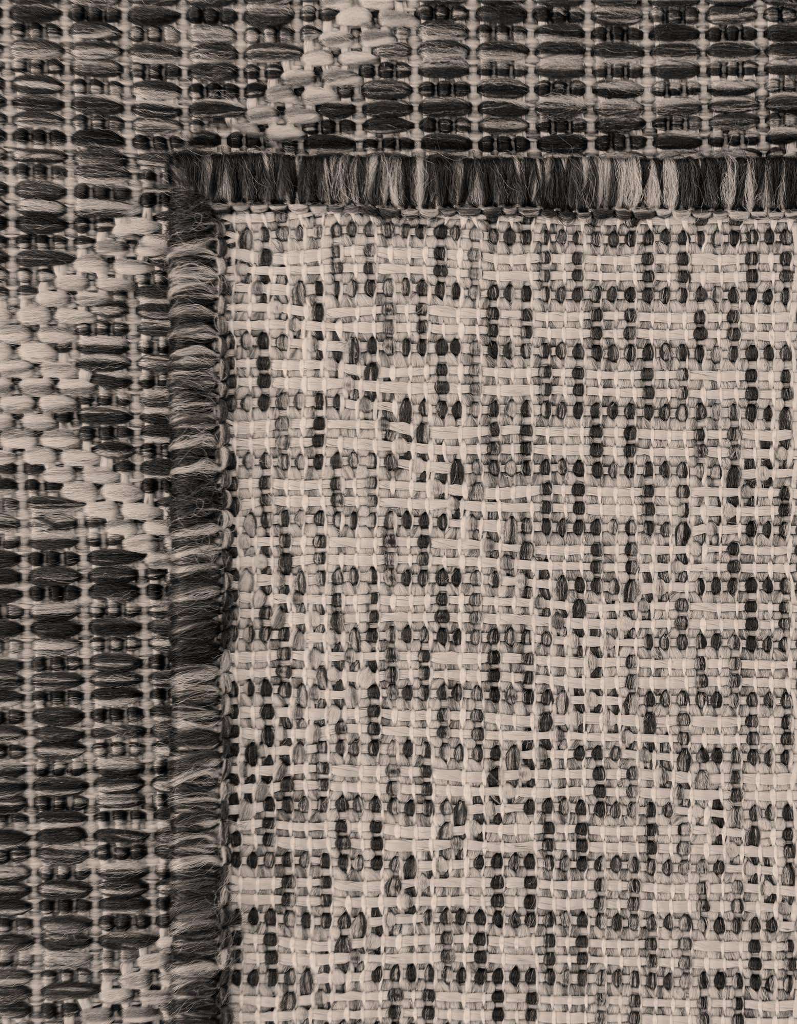 Custom Charcoal Gray Easy-Clean Lattice Indoor / Outdoor Rug