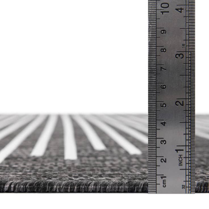 Detail image of Custom Charcoal Gray Easy-Clean Modern Indoor / Outdoor Rug