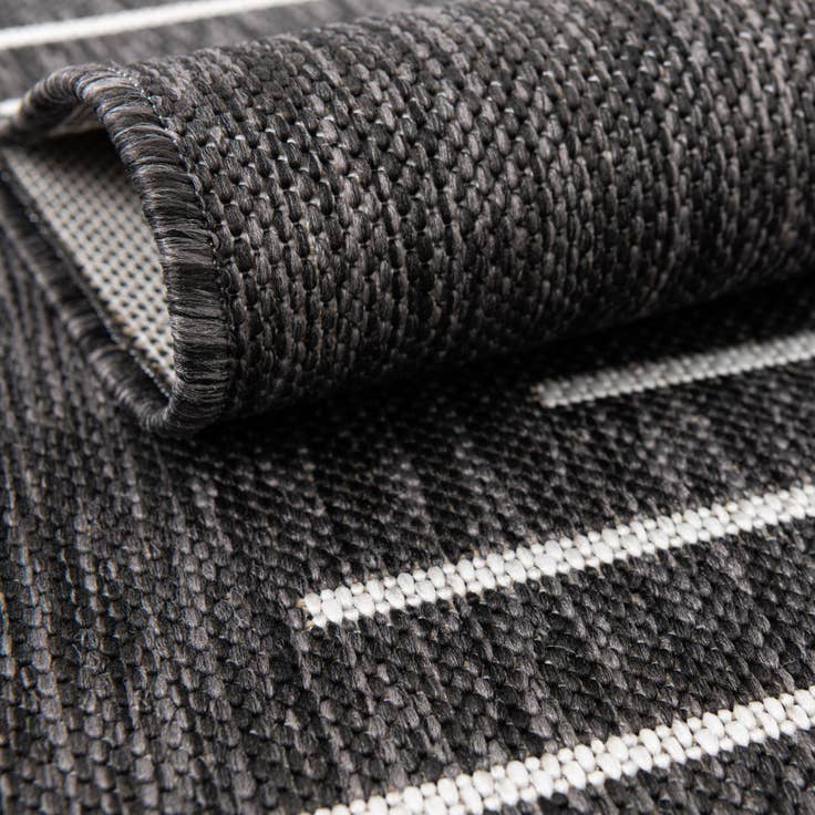 Detail image of Custom Charcoal Gray Easy-Clean Modern Indoor / Outdoor Rug