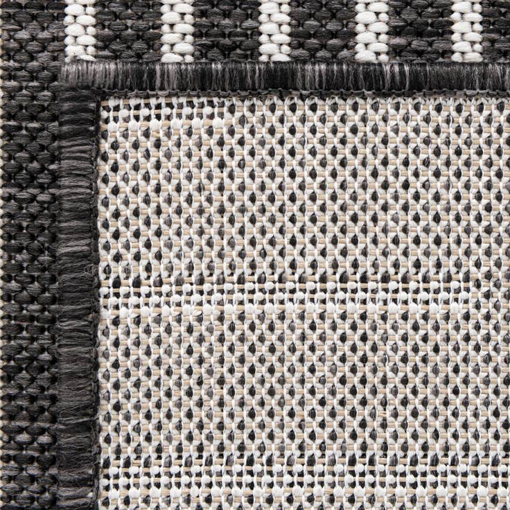 Detail image of Custom Charcoal Gray Easy-Clean Modern Indoor / Outdoor Rug