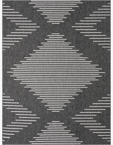 Charcoal Gray Easy-Clean Modern Indoor / Outdoor Rug