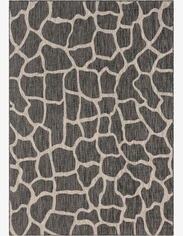 Charcoal Gray Easy-Clean Safari Indoor / Outdoor Rug
