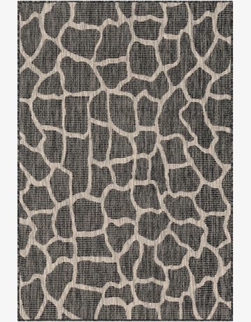 Charcoal Gray Easy-Clean Safari Indoor / Outdoor Rug
