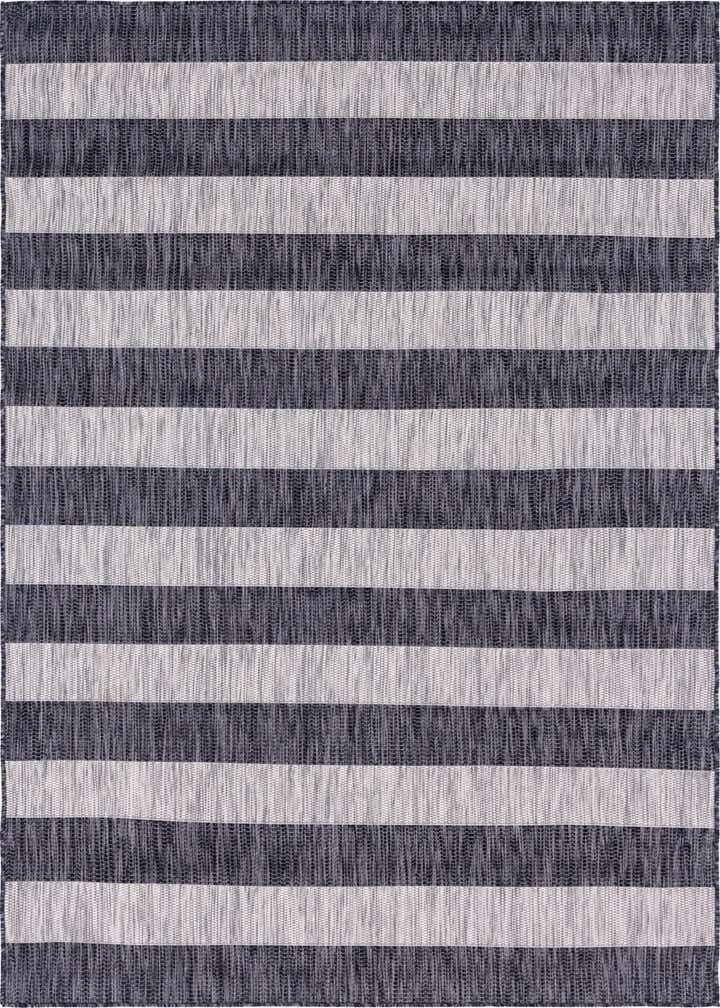 6' x 9' Easy-Clean Striped Indoor / Outdoor Rug