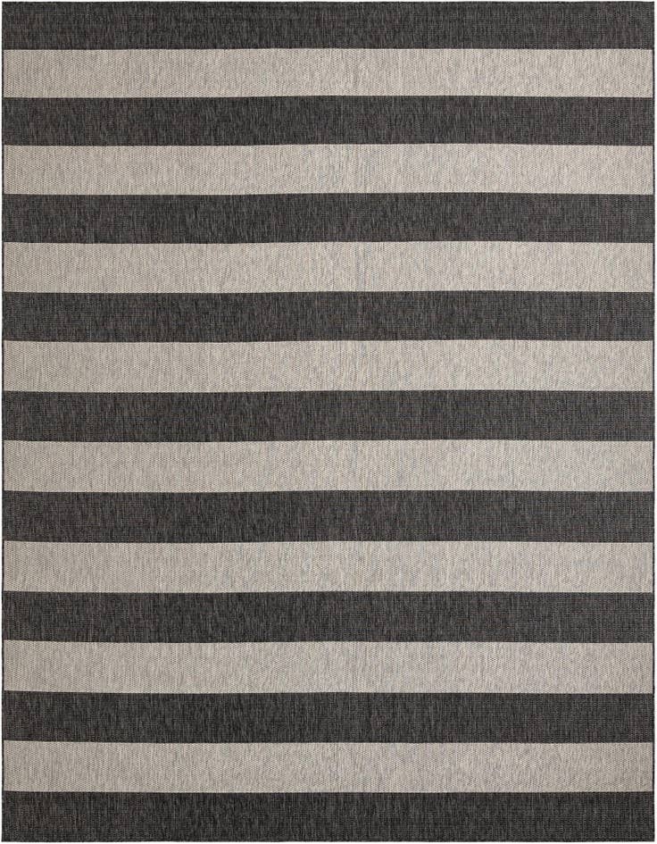 Detail image of 10' x 13' Easy-Clean Striped Indoor / Outdoor Rug