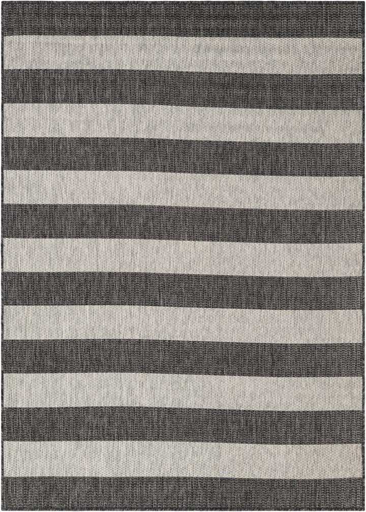5' 3 x 7' Easy-Clean Striped Indoor / Outdoor Rug